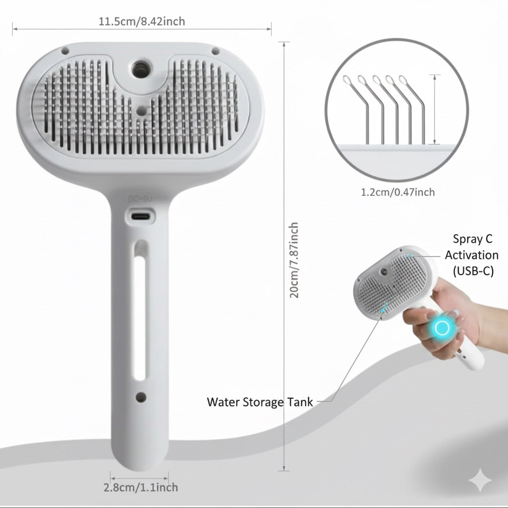 AquaGroomer Pro | Pet Hair Brush w Spray