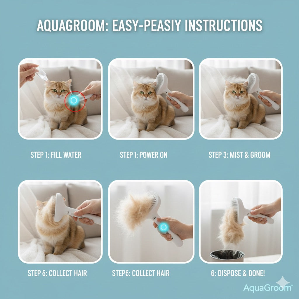 AquaGroomer Pro | Pet Hair Brush w Spray